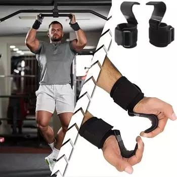 1 пара крюков для тяжелой атлетики, мужские и женские ручные поддерживающие браслеты, мягкие браслеты из хлоропренового каучука толщиной 8 мм чёрный