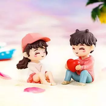 1 пара кукольных домиков для сада фей, бонсай, милые фигурки, мини-подарок на свадьбу для влюбленных, миниатюрные ландшафтные украшения