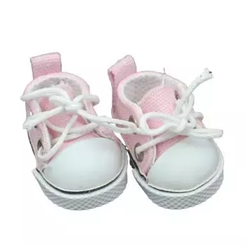 1 пара кукольных туфель, мини-кроссовки на шнуровке из парусины для кукол ростом 17 см, мини-обувь для пальцев, игрушечный аксессуар, реалистичный дизайн, креативный подарок розовый