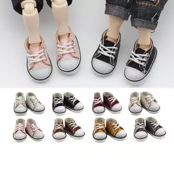 1 пара кукольных туфель Ob11 Canvas на шнуровке, 12 очков, кукольная одежда, обувь, игрушка для куклы Blythe бежевый