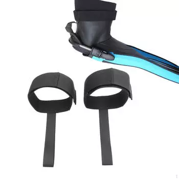 1 пара ласт для подводного плавания с фиксированными ремнями, регулируемый диаметр 7-14 см, универсальный аксессуар чёрный