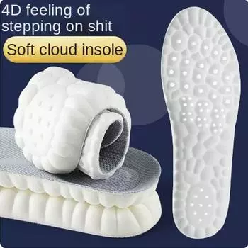 1 пара латексных стельок с утолщенной супинаторной опорой, амортизацией, поглощением пота, дышащей стелькой для спортивной обуви 35-36 серый