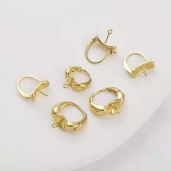 1 пара латунных серег с застежкой, серьги с крючками для модных женщин и девочек, изготовление сережек 13mm 2pcs/bag