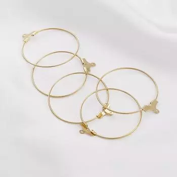 1 пара латунных сережек-крючков диаметром 30/35 мм в поисках модных сережек для женщин и девочек 30mm 2pcs/bag