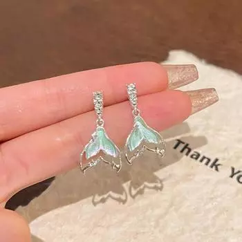 1 пара легких роскошных сережек-капель в форме рыбьего хвоста для женщин и девочек, изысканные геометрические нерегулярные винтажные простые серьги, ювелирные изделия 1Pair