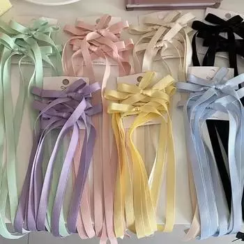 1 пара лент для волос Super Fairy Girl, заколка-бабочка, стример, шпилька, ремешок, двойной хвост, аксессуары для волос розовый