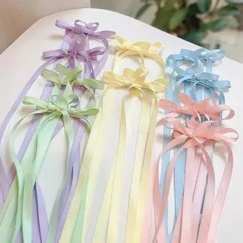 1 пара лент для волос Super Fairy Girl, заколка-бабочка, стример, шпилька, ремешок, двойной хвост, аксессуары для волос розовый