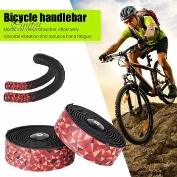 1 пара лент на руль велосипеда, впитывающая пот, противоударная, нескользящая, универсальная, простая установка, мягкая амортизирующая лента для велосипедной ручки синий/чёрный