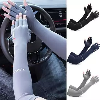 1 пара летних длинных перчаток, высокая эластичность, защита от солнца, анти-УФ-лучи, рукава, спортивные перчатки с половиной пальца