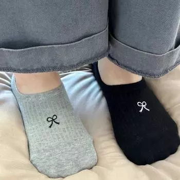 1 пара летних носков-лодочек для женщин и девочек, милые однотонные короткие носки Kawaii в японском стиле с бантом, невидимые милые хлопковые носки 1pair белый