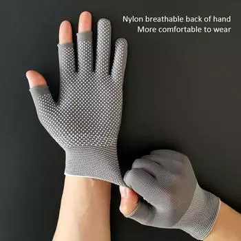 1 пара летних противоскользящих перчаток для рыбалки с тремя пальцами, дышащие перчатки с половиной пальцев для отдыха на открытом воздухе, универсальные солнцезащитные перчатки, рыболовные принадлежности серый