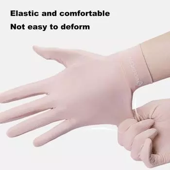 1 пара летних солнцезащитных перчаток, противоскользящие силиконовые дышащие эластичные охлаждающие ледяные шелковые женские перчатки для спорта на открытом воздухе, велосипедные перчатки с УФ-защитой чёрный