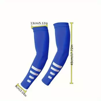 1 пара летних солнцезащитных УФ-защитных женских нарукавников, светоотражающих, для ночного велоспорта, бега, утеплителей для рук, мужских спортивных нарукавников, манжет One Size чёрный