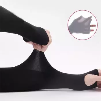 1 пара летних велосипедных и вождения на открытом воздухе с удлиненными рукавами из ледяного шелка с солнцезащитным кремом