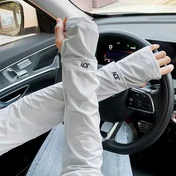 1 пара Letter Sunscreen Ice Sleeve Ice Silk Women Arm Sleeves Summer Sunscreen Sleeves Women grey-ID