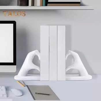 1 пара любовных жестов, подставка для книг, в форме сердца, в стиле Богемии, статуэтка из смолы, скульптура, украшение для домашнего офиса, настольный упор для книг, орнамент золотистый