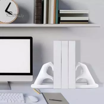 1 пара любовных жестов, подставка для книг, в форме сердца, в стиле Богемии, статуэтка из смолы, скульптура, украшение для домашнего офиса, настольный упор для книг, орнамент чёрный