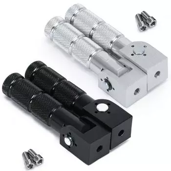 1 пара M8, универсальные складные подножки для мотоцикла, подножки, подставки для ног, колышки, задние педали, набор алюминиевых деталей мотоцикла с ЧПУ чёрный