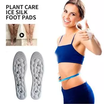 1 пара магнитных акупрессурных массажных стелек, дизайн массажа ног, амортизирующий антиусталостный гель, массажные точки, стельки для улучшения циркуляции крови серый