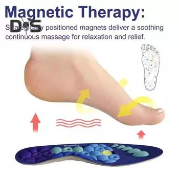 1 пара магнитных акупрессурных стелек унисекс поддержка свода стопы улучшение кровообращения снятие усталости ортопедические стельки для спорта путешествия офисные работники L