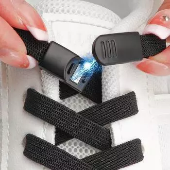 1 пара магнитных эластичных шнурков, кроссовки, шнурки с замком, шнурки для обуви без завязок, двухслойная обувь для детей и взрослых, аксессуары CHINA