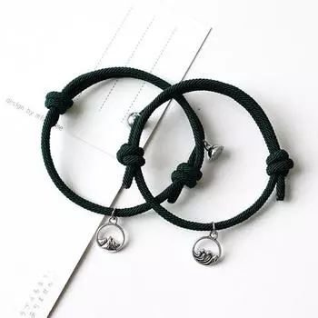 1 пара магнитных браслетов для пар, модные простые однотонные браслеты для влюбленных пар, подвески, плетение браслетов, ювелирные изделия для влюбленных