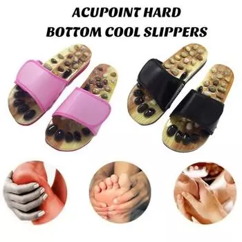 1 пара массажных туфель с камнями, экологически чистые легкие арочные боли, точечный массаж, массажные тапочки для мужчин и женщин M розовый