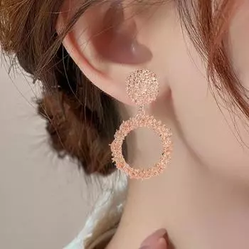 1 пара массивных геометрических серег в винтажном стиле, сверкающее большое полое кольцо для женщин и девочек серебряный