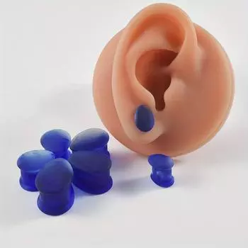 1 пара, матовое стекло, ушная раковина, синий дым, каплевидный тип, барабанный расширитель для ушей, однотонный расширитель для ушей, модные украшения 8mm