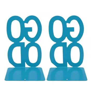 1 пара металлических подставок для книг, прочные, нескользящие, декоративные подставки для книг для дома, учебы, офиса, школы, синего цвета