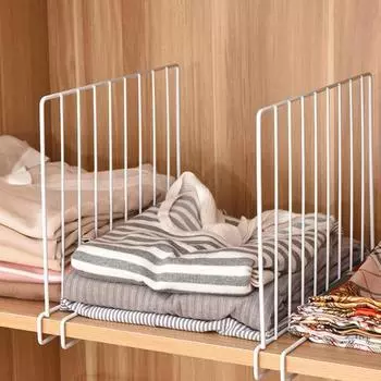 1 пара металлических разделителей полок, высокопрочная нержавеющая организация шкафа, простая установка, вертикальный металлический разделитель полок шкафа S