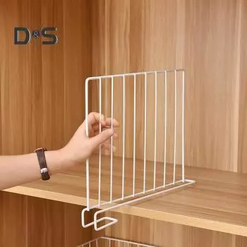 1 пара металлических разделителей полок, высокопрочная нержавеющая организация шкафа, простая установка, вертикальный металлический разделитель полок шкафа S