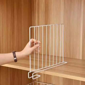 1 пара металлических разделителей полок, высокопрочная нержавеющая организация шкафа, простая установка, вертикальный металлический разделитель полок шкафа S