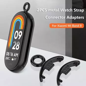 1 пара металлических ремешков для часов с разъемом DIY кулон ожерелье для Xiaomi Mi Band 8 ремешок для часов
