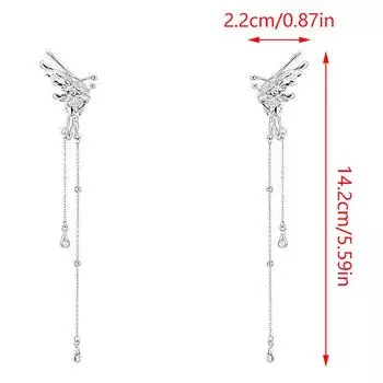 1 пара металлических ушных манжет с кисточкой-бабочкой, непирсинговые серьги, модные длинные зажимы для ушей серебряный