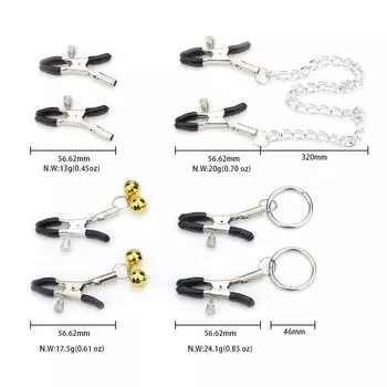 1 пара металлических зажимов для сосков в стиле фэнтези с цепочкой, БДСМ, бондаж, зажим для массажа груди D