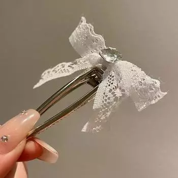 1 пара Милые заколки для волос для девочек Кружевные розовые сердечки Лолита Бант Заколка для волос для женщин Лолита Заколка для волос Аксессуары для волос Заколки Головной убор