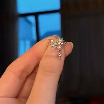 1 пара милых блестящих сережек-клипс в виде бабочек для женщин и девочек, простые изысканные серьги, украшения для вечеринок, аксессуары, подарки 1Pair