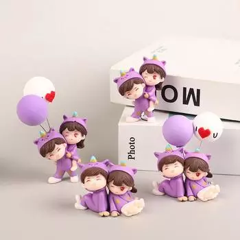 1 пара милых креативных мультяшных фиолетовых пижам, украшения для автомобиля, аксессуары для центральной консоли автомобиля