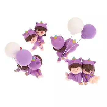 1 пара милых креативных мультяшных фиолетовых пижам, украшения для автомобиля, аксессуары для центральной консоли автомобиля