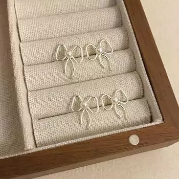 1 пара милых легких роскошных классических сережек-бантиков с жемчугом для женщин и девочек, простые элегантные серьги-гвоздики с жемчугом, аксессуары, подарки onesize