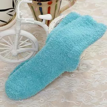 1 пара милых носков из норкового велюра для женщин и девушек, осенне-зимние, утолщенные, термо, из кораллового велюра, для сна, плюшевые, напольные, плюшевые носки