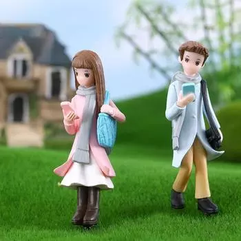 1 пара мини-фигурок пар, микропейзаж, миниатюры своими руками, пластиковые поделки, волшебный сад, мох, кукольный домик, террариум, домашний декор