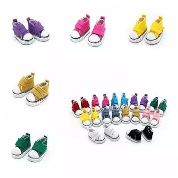 1 пара мини-кроссовок длиной 5 см в масштабе 1/6, повседневная мини-обувь своими руками, холщовая обувь для куклы, игрушка для куклы Блайз светло-зеленый
