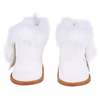 1 пара мини-кукольных туфель, плюшевые зимние зимние сапоги, аксессуары для кукол 18 дюймов (белый) белый