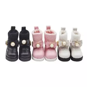 1 пара мини-обицу 11 кукольных сапог с золотыми пуговицами, 1/12 Bjd кукольные сапоги, хлопковые мягкие куклы белый