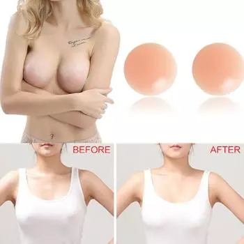 Многоразовые силиконовые накладки на грудь, маскирующие соски One size