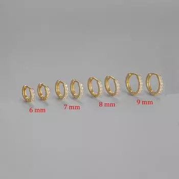 1 пара, модные минимальные серьги-кольца с кристаллами циркония, маленькие тонкие серьги-кольца Huggie, серьги-кольца, серьги на козелке, пирсинг, ювелирные изделия 6mm золотой