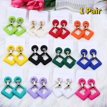 1 пара модных акриловых серег-капель, милые полые висячие серьги из смолы для женщин, ювелирные изделия оранжевый