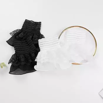 1 пара модных элегантных поддельных рукавов с кружевными оборками, манжетами, декоративными рукавами, съемными манжетами белый